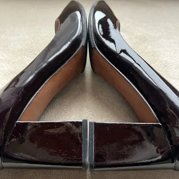 Marc Fisher Zala Dark Brown Patent Leather Block Heel Pumps - Picture 3 of 14